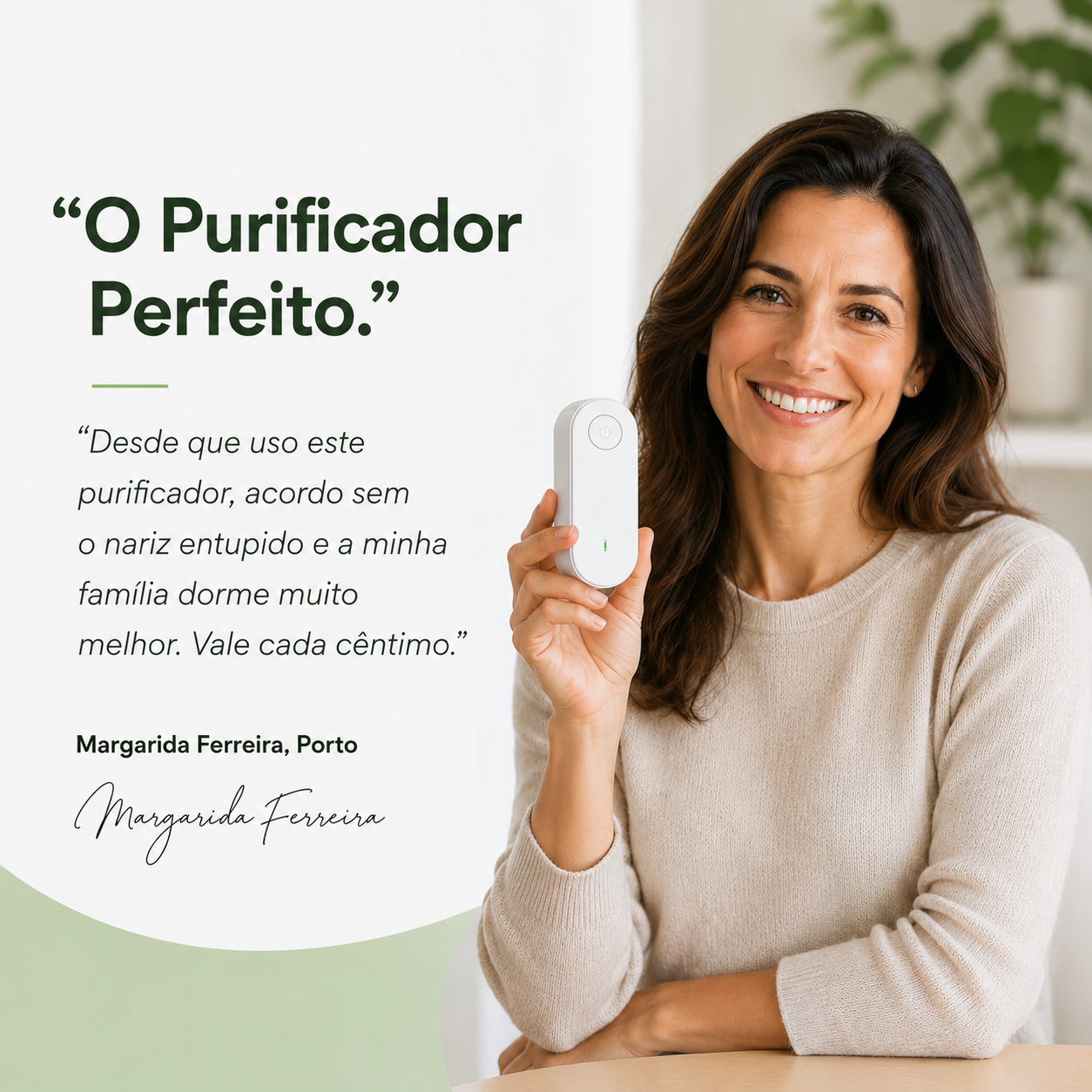 Purificador de Ar Iónico Sem Filtro
